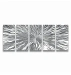 Vortex Metal Art Wall Modern Silver Decor Original Jon Allen Contemporary 64X24". Fixed Price $400.00.