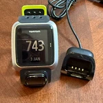 Tomtom Multi-sport Gps Watch Model 8RGO With Charger Dock Black/yellow. Fixed Price $25.00.