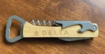 Hard Find Delta Air Lines Wood Wine Bottle Opener Multi-tool Corkscrew. Fixed Price $25.00.