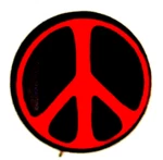 Peace Sign - An Original 1964 Demonstration Pinback Button: Red. Fixed Price $9.00.