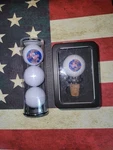 Gift Set 3 Pk American Flag Golf Balls 1 Decorative Bottle Cork Free Shipping. Fixed Price $18.99.