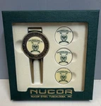 Nucor Golf Divot Repair Tool Set With Ball Markers Black Warrior Council. Fixed Price $39.99.