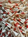 Pride Golf Tees (2 1/8", White/red, 116) 100% Solid Hardwood New. Fixed Price $9.00.