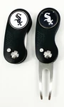 Golf Switchblade Chicago White Sox Divot Repair Tool + Ballmarker Black. Fixed Price $14.95.