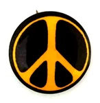 Peace Sign - Original 1964 March Pinback Button: Light Orange. Fixed Price $9.00.