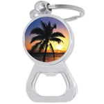 Palm Tree Tropical Sunset Bottle Opener Keychain - Metal Beer Bar Tool Ring. Fixed Price $15.88.