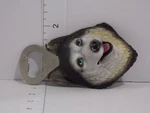Husky Dog Head Magnetic Bottle Opener Resin And Metal Bar Tool Used. Fixed Price $13.99.