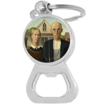 American Gothic Bottle Opener Keychain - Metal Beer Bar Tool Ring. Fixed Price $15.88.