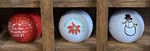 3 Vtg Christmas Holiday Collector Golf Ball Tournament Snowman Wreath Red White. Fixed Price $19.91.