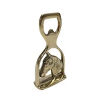 Solid Brass Bottle Opener, Stirrup And Horsehead, Equestrian Barware, 4-1/. Fixed Price $22.95.
