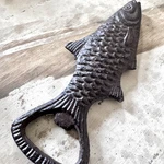Cast Iron Fish Bottle Opener Rustic Nautical Bar Tool Wall Handheld Vtg Style 5". Fixed Price $14.00.