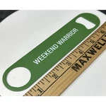 New Weekend Warrior Beer Bottle Opener Heavy Duty Green Metal Bar Tool. Fixed Price $10.00.