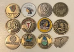 Indian, Native American Vintage Golf Ball Markers. Lot Of 12. Fixed Price $29.99.