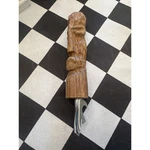 Vintage Hand Carved Wood Tiki Bottle Opener Can Piercer Totem Bar Tool 7.5 Inch. Fixed Price $25.00.