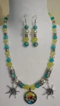 Necklace, Every Day Wear, Sea Turtle, Green, Yellow And Aqua, Ocean, Sparkle. Fixed Price $20.00.