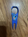 Blue Golf Divot Tool & Ball Marker With Carabiner Clip New. Fixed Price $14.99.