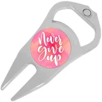 Never Give Up Golf Ball Marker Divot Repair Tool Bottle Opener. Fixed Price $15.88.